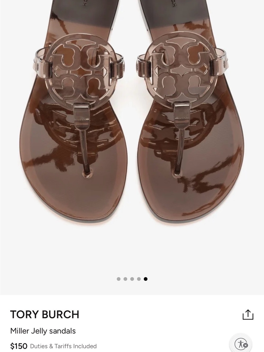 Tory Burch Miller Jelly Thong Sandals in glossy brown